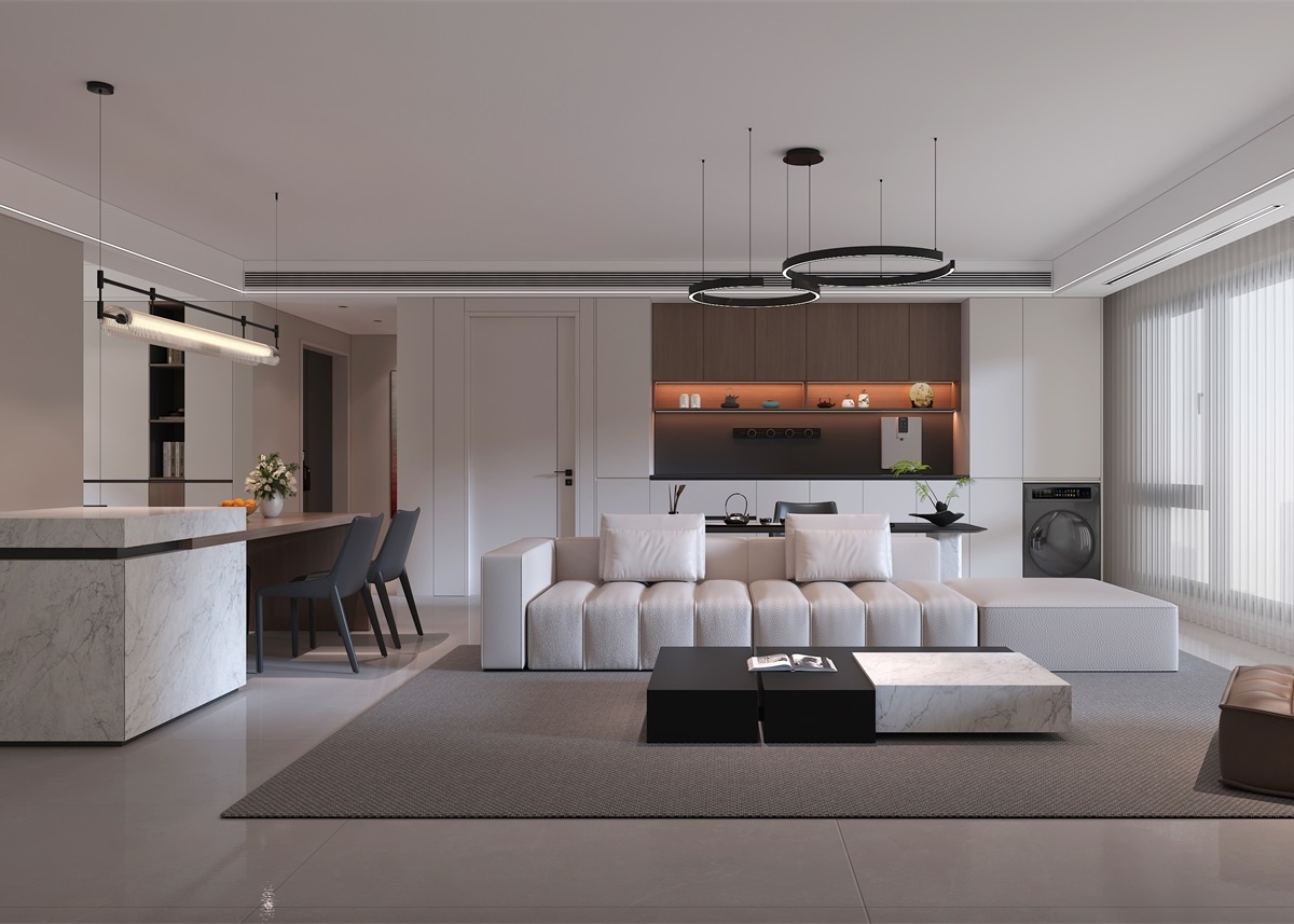 中恒央御143㎡ | 大橫廳+客餐一體+開放書房，他家這通透感絕了！